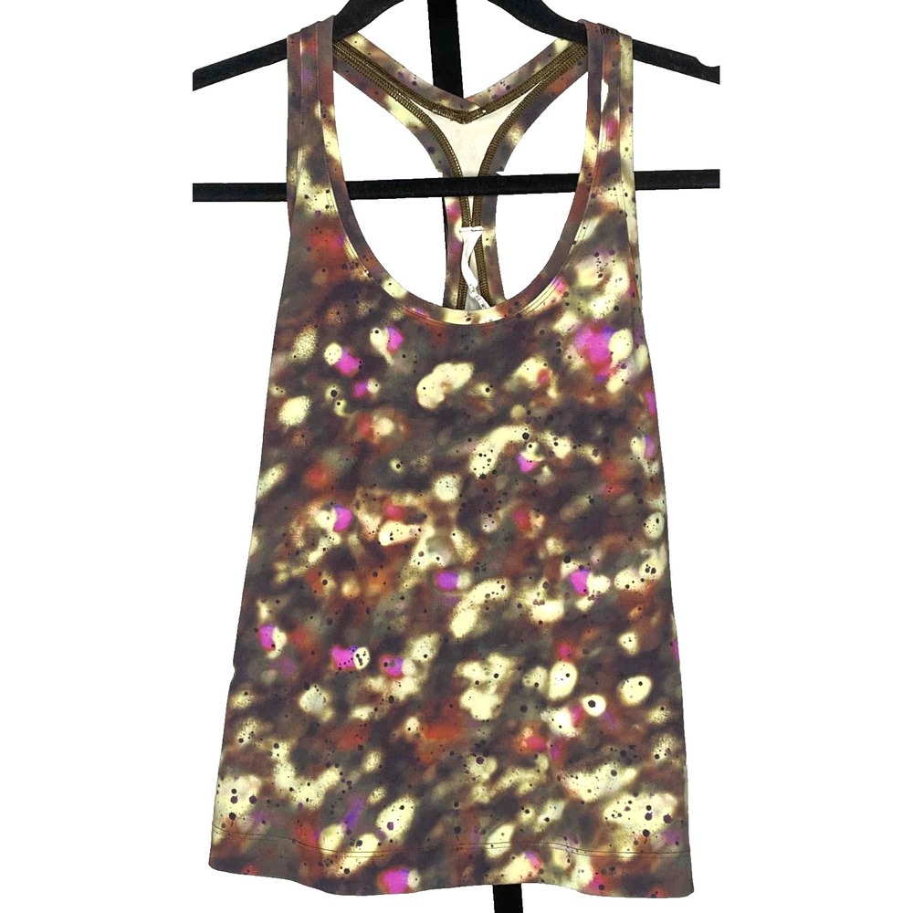 Lululemon Cool Racerback Tank Top women's Size 6 soft focus splatter athletic
